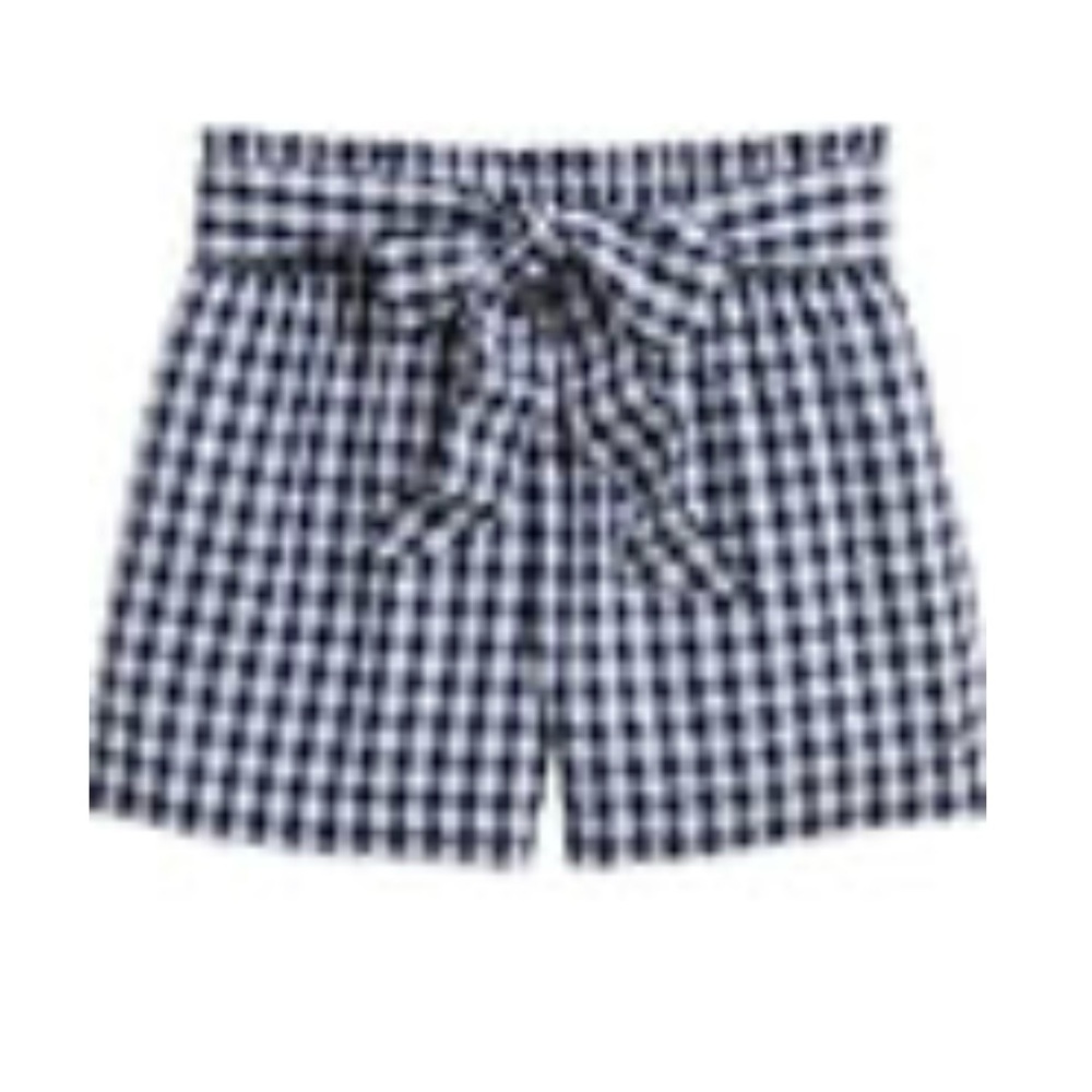 Women's Navy and White Gingham Shorts